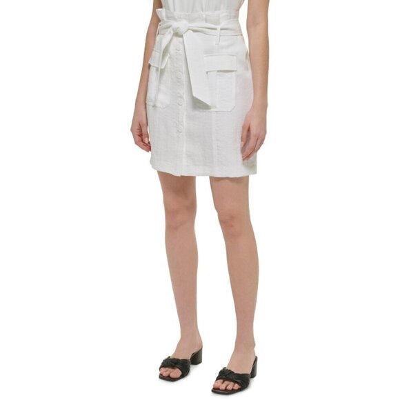Calvin Klein Size 2 White Cargo Belted Pencil Skirt NWT - Picture 2 of 6